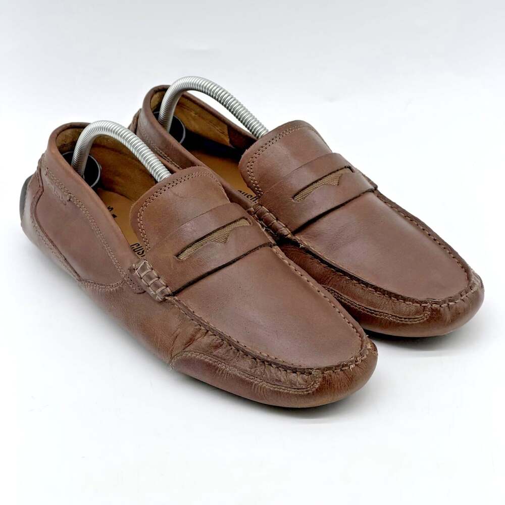 Clarks Ashmont Way Cognac Brown Leather Slip-On Moccasin Loafers Men's Size 9M